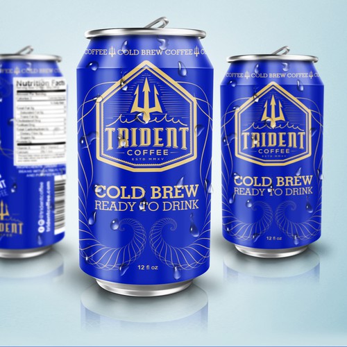 Can label with the title 'Can design for Trident Coffee'