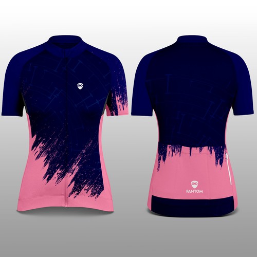 Cycling design with the title 'Fantom Woman Cycling Jersey'