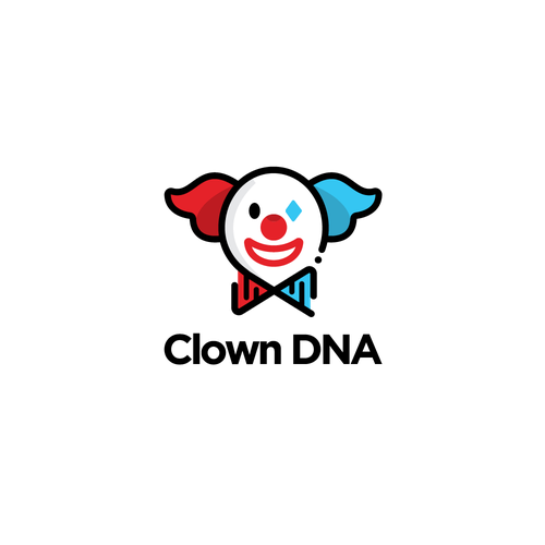 Joker logo with the title 'Minimalist Clown Logo Concept'