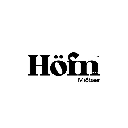 Serif logo with the title 'wordmark for small town in southeast Iceland'