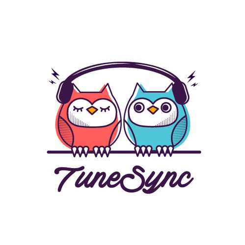 Bird logo with the title 'Cute logo design for a music sharing app'