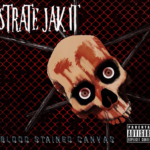 Metal artwork with the title 'Cover for STRATE JAK IT band'