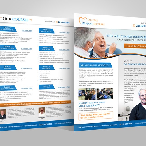 Handout design with the title 'Dental Lecture Handout'