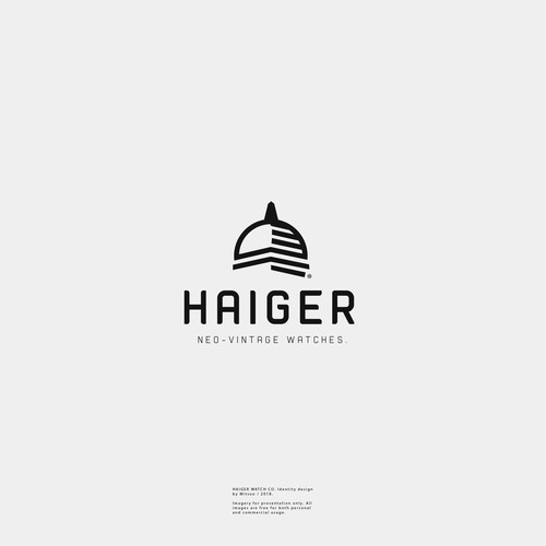 Clock design with the title 'HAIGER NEO VINTAGE WATCHES  \ Brand Logo'