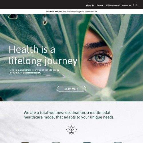Therapy website with the title 'Wellness studio homepage'
