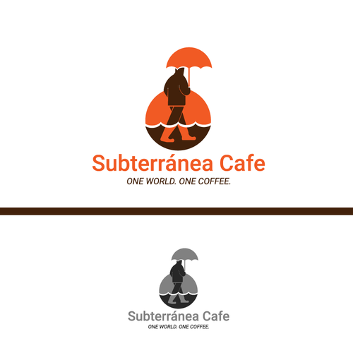 Umbrella logo with the title 'Bold logo concept for subterránea cafe'