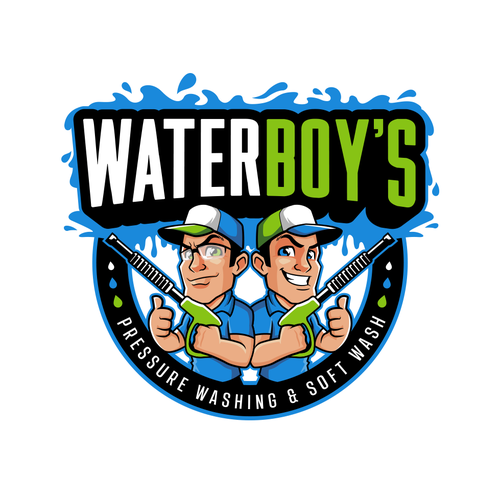 Cleaner logo with the title 'Waterboys logo'