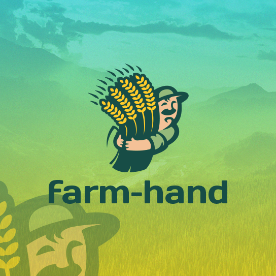 Harvest logo with the title 'farm hand'