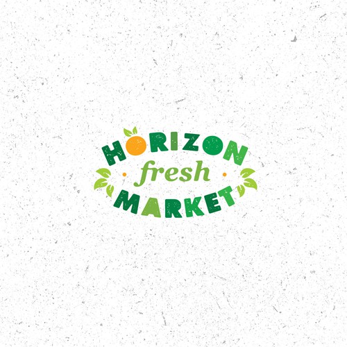 Texture design with the title 'Horizon Market Local Fresh Market Logo Concept'