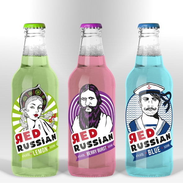 Soda design with the title 'Create a contemporary label design for a ready-to-drink alcopop'