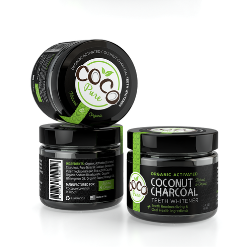 Beauty label with the title 'Organic Activated Charcoal '