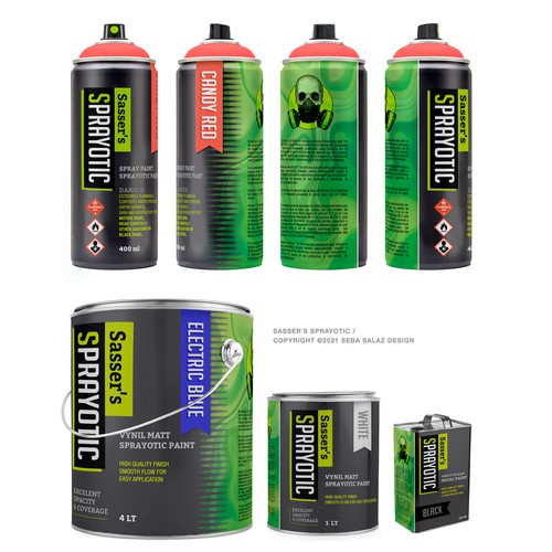 Spray bottle design with the title 'Sprayotic'