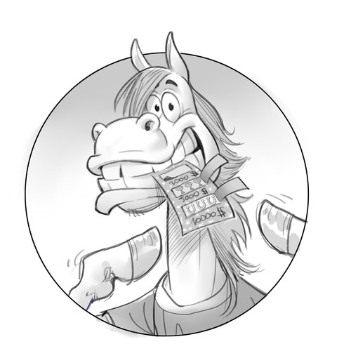 Horse racing design with the title 'Bingo game theme character'