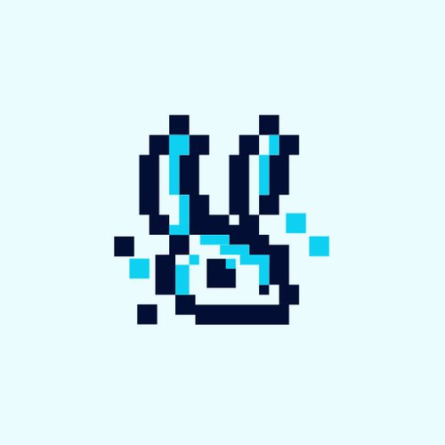Pixel art design with the title 'Bunny '
