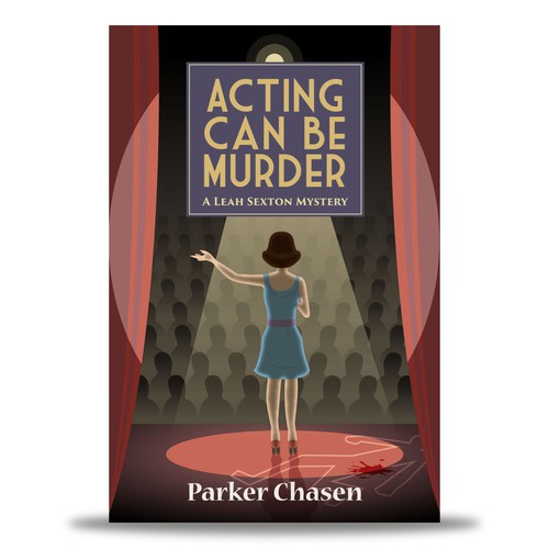 Cartoon book cover with the title 'E-Book Cover : Acting Can Be Murder by Parker Chasen'