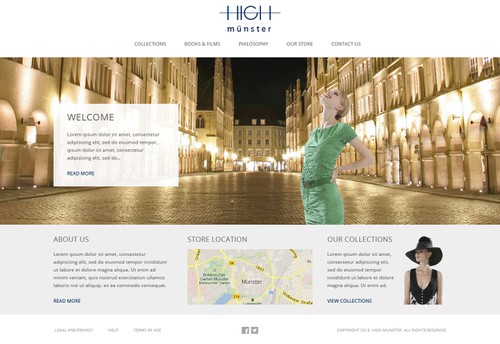 Luxury website with the title 'Fashion website design'