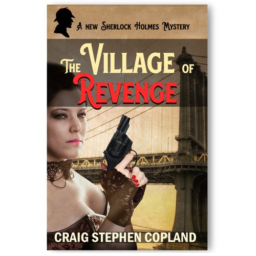 Old-fashioned design with the title 'A new Sherlock Holmes Mystery book'