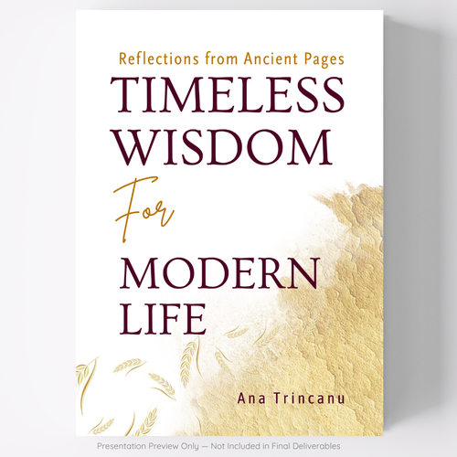 Inspirational design with the title 'Timeless Wisdom for Modern Life – Minimalist Nonfiction Book Cover'