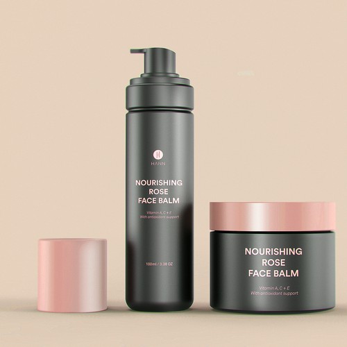 Natural cosmetics packaging with the title 'Hann'