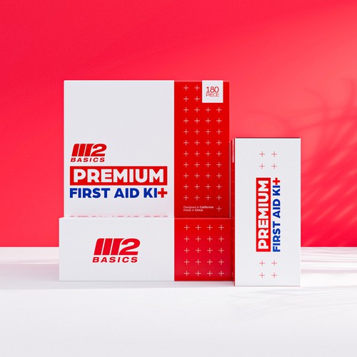 Kit design with the title 'm2 basics first aid kit'