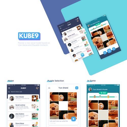 Puzzle design with the title 'KUBE9 Design Concept'