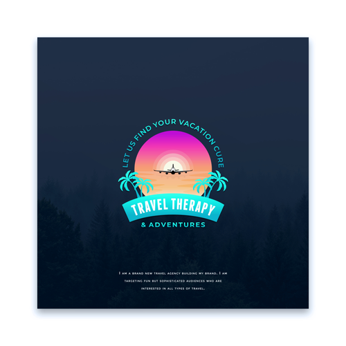 Airplane logo with the title 'Travel Therapy & Adventures'