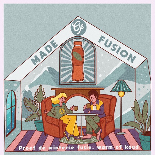 Mural artwork with the title 'MADE OF FUSION'