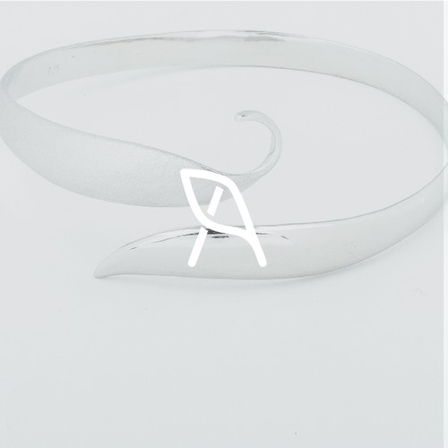 Silver logo with the title 'Modern Logo For Jewellery Business'