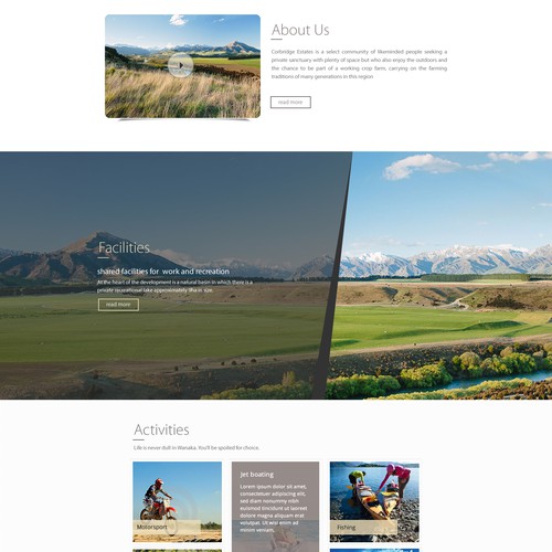 Luxury website with the title 'exclusive real estate development'