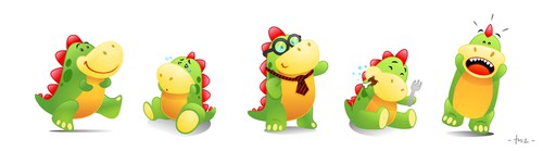 Dinosaur logo with the title 'Mascot'