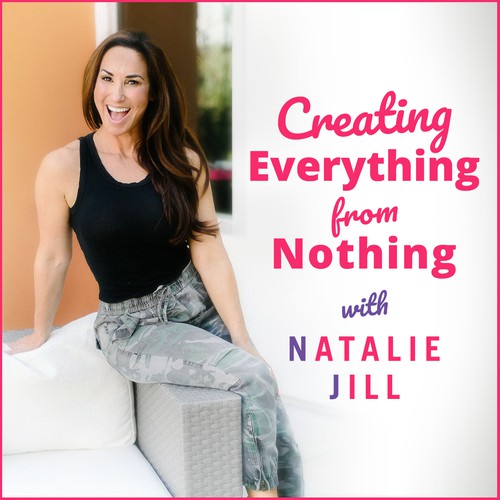 Podcast cover artwork with the title 'Simple, colorful fitness podcast cover'