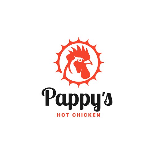 restaurant logo with rooster and heart