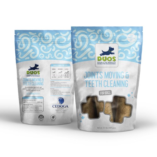 Dog packaging with the title 'Packaging Design'