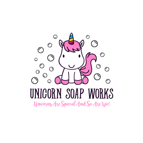 Soap logo with the title 'Rejected logo for Unicorn Soap Works'
