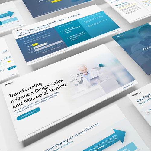 Biotech design with the title 'Bio Technology Company Pitch deck Design'