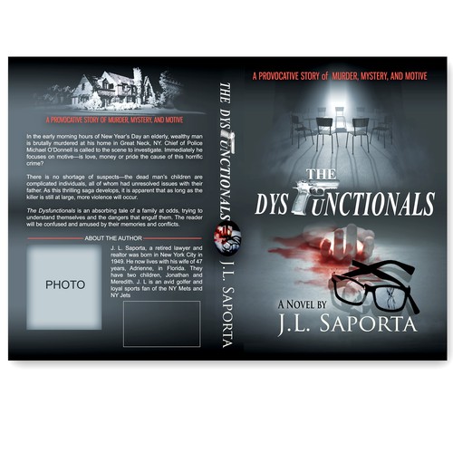 Murder mystery book cover with the title 'Cover for murder mystery series'