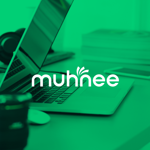 Awesome logo with the title 'muhnee'