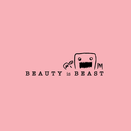 Light pink logo with the title 'Logo for Beauty is Beast'
