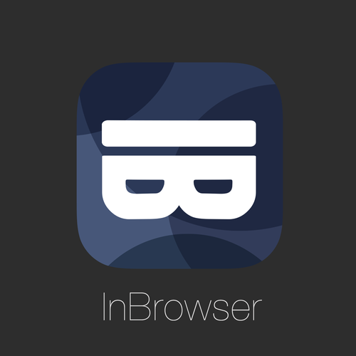 Browser design with the title 'InCognito Browser - icon for a popular private browser on iOS and Android'