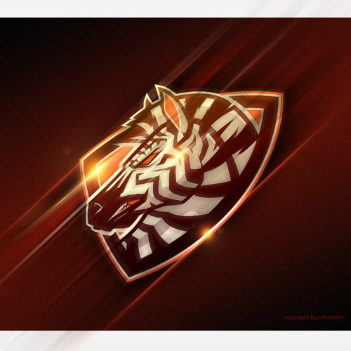 Zebra logo with the title 'Zebra head mascot'