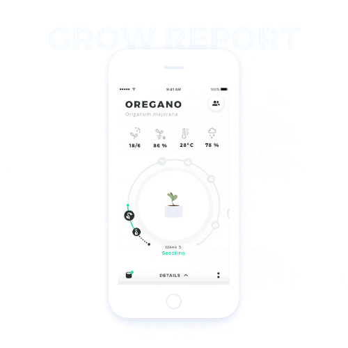IOS design with the title 'Design and animation for Smart home grow system'