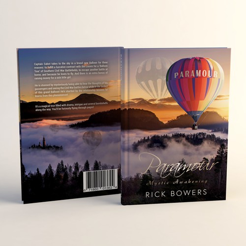 Photography book cover with the title 'Book cover for fiction book Paramour'