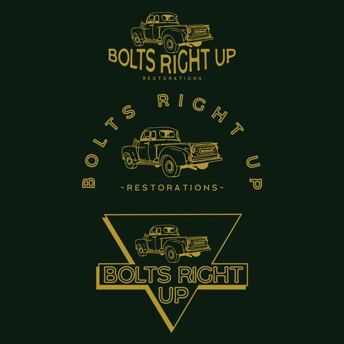 Restoration logo with the title 'Bolts Right Up restorations'
