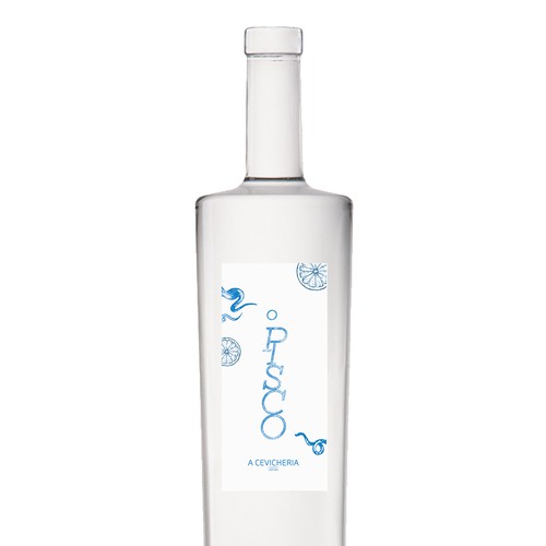 Heritage label with the title 'Bottle label for limited edition Pisco'