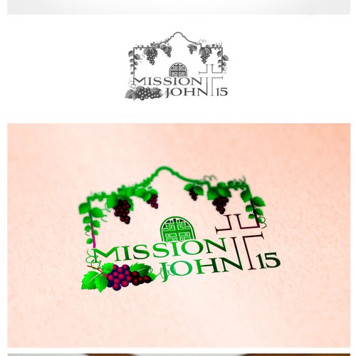 Grape logo with the title 'Logo church (Gospel of John chapter 15)'