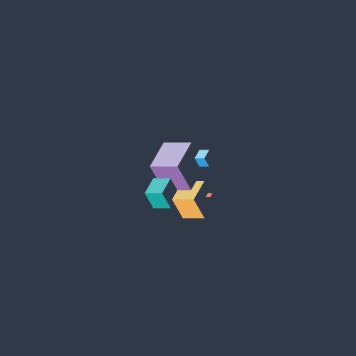 Abstract logo with the title 'Minimal & Isometric Logo Design'