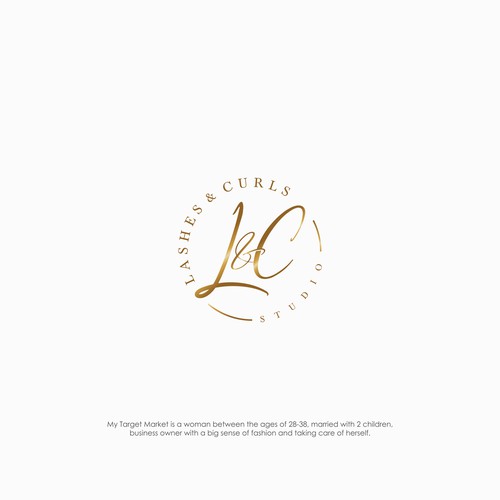 Eyelash logo with the title 'Luxurious logo for Lashes & Curls Studio'