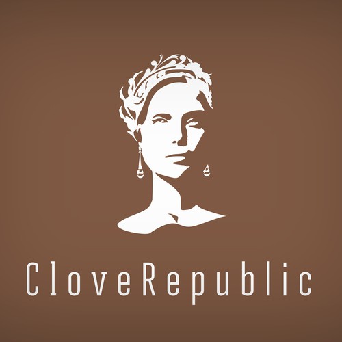 Woman face logo with the title 'Logo for Clove Republic'