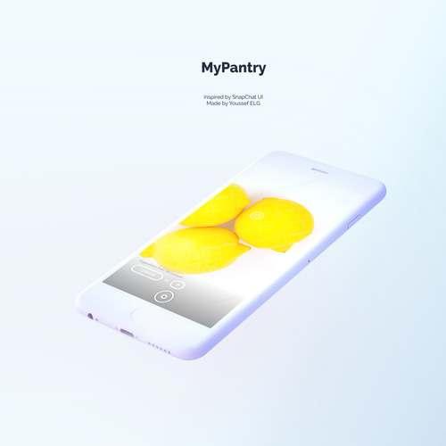 Recipe design with the title 'UI/UX Design for a Snapchat Styled UI Recipes APP'