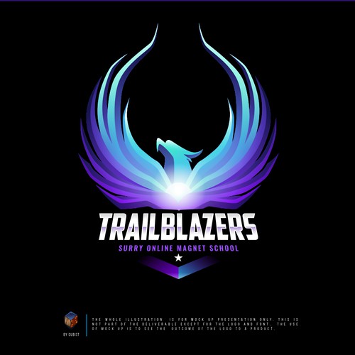 3d design logo with the title 'Trailblazers'